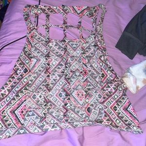 Very color tank top with a open back